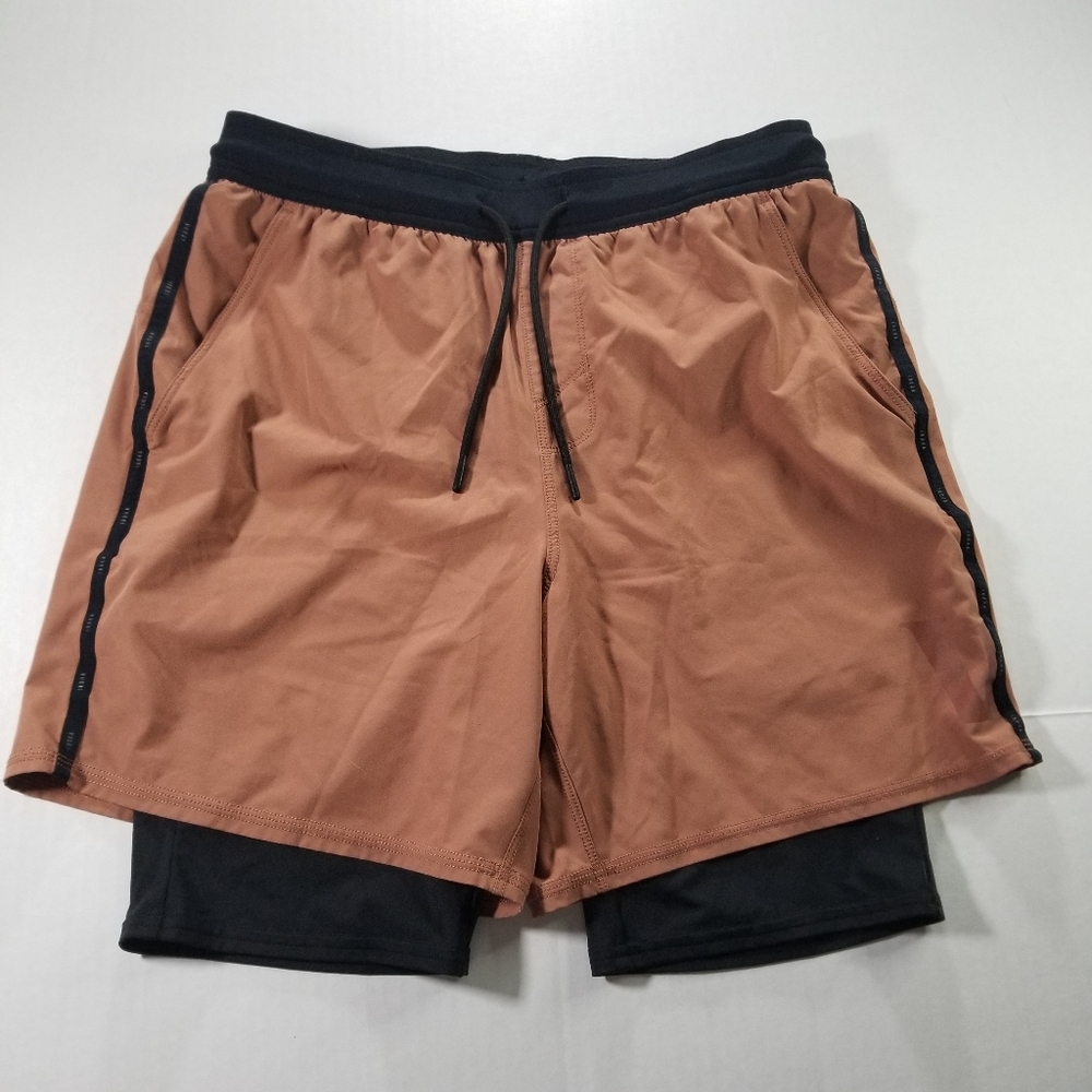 Vuori Men's Athletic Shorts in Brown and Black